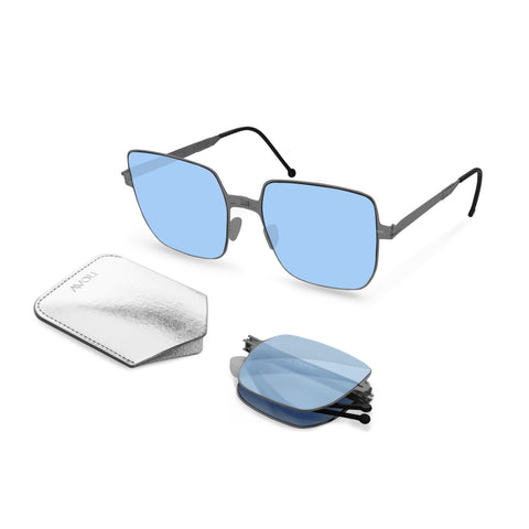 BRIGITTE Gunmetal | Light-Blue